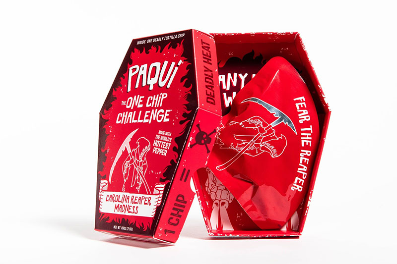 Paqui one chip challenge packaging Delta Global