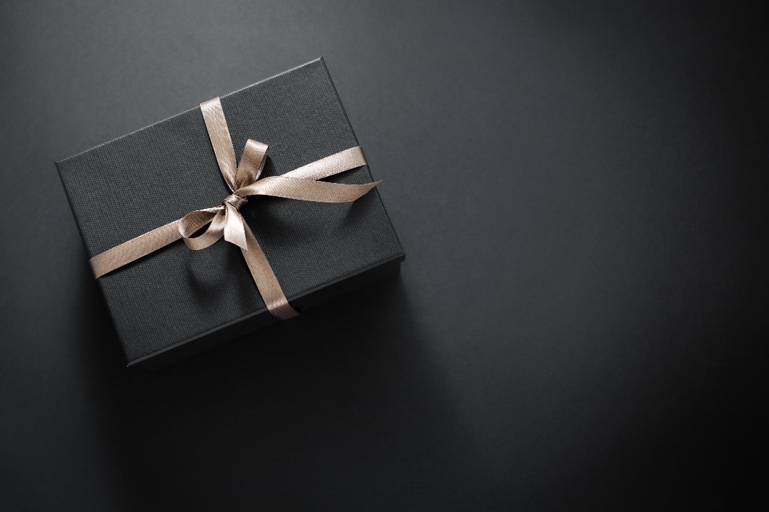 Black Gift Box with Copper Bow
