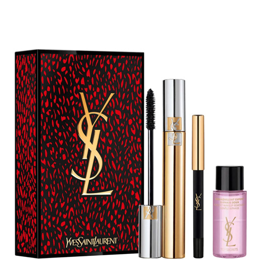 Yves Saint Laurent Red Faux Print Packaging with Beauty Cosmetics