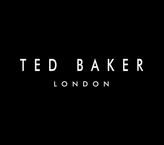 Ted Baker White Logo Black Background