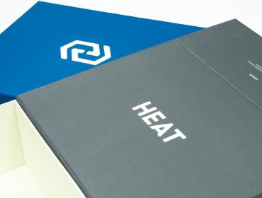 Heat Blue and Grey Boxed Packaging