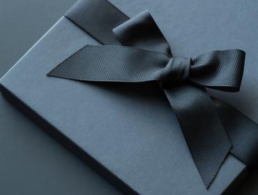 Navy Blue Packaging Box with Navy Blue Ribbon