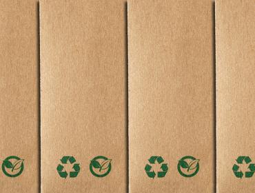 Brown Paper Packaging with Green Recycle Logos