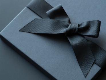 Navy Blue Packaging Box with Navy Blue Bow Ribbon