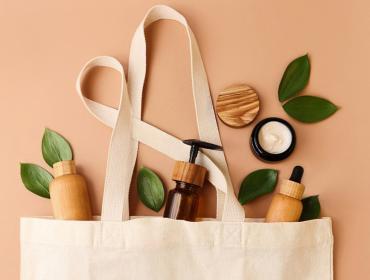 Eco-friendly Beauty Products in a Brown Tote Bag